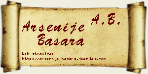 Arsenije Basara vizit kartica